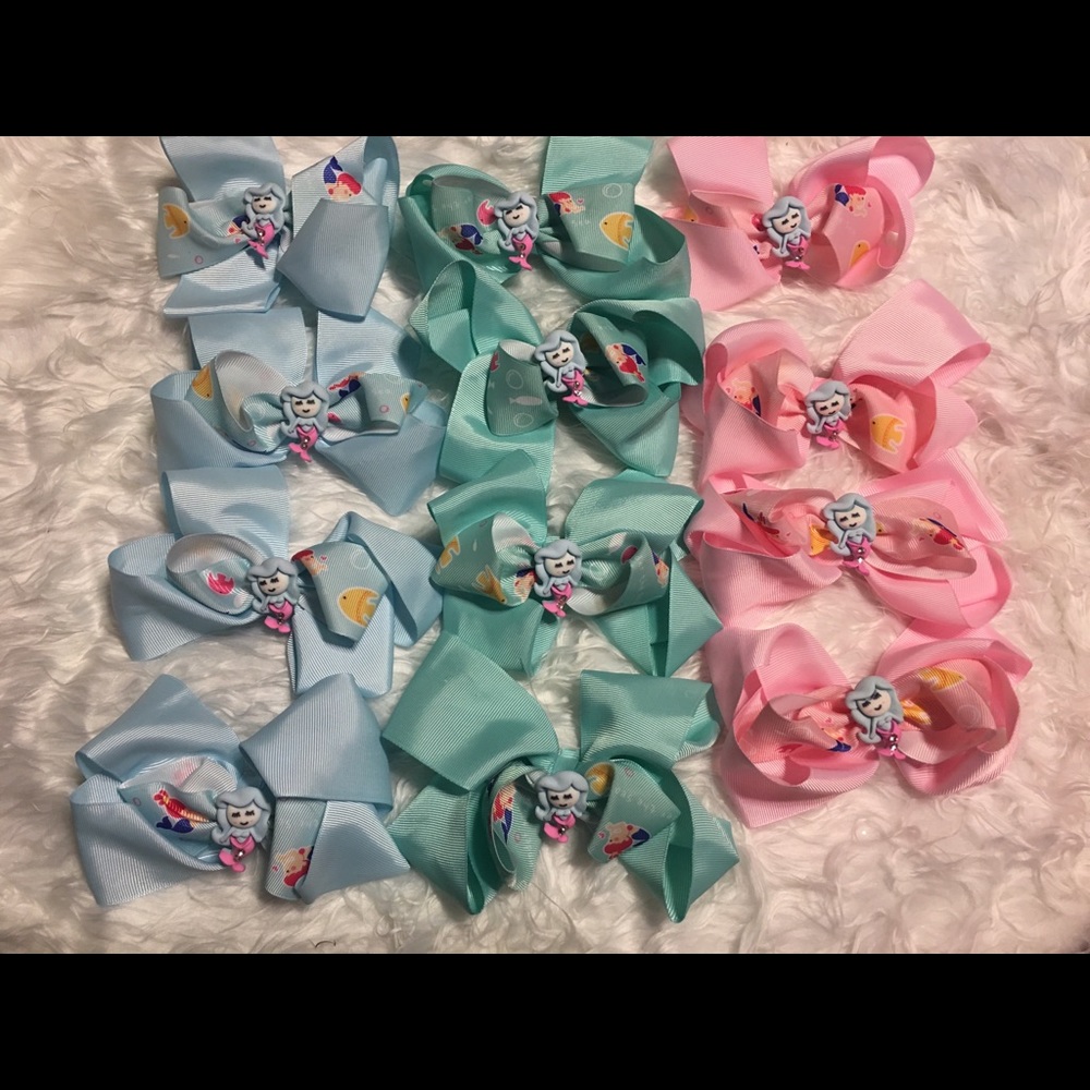 Mermaid hair bows